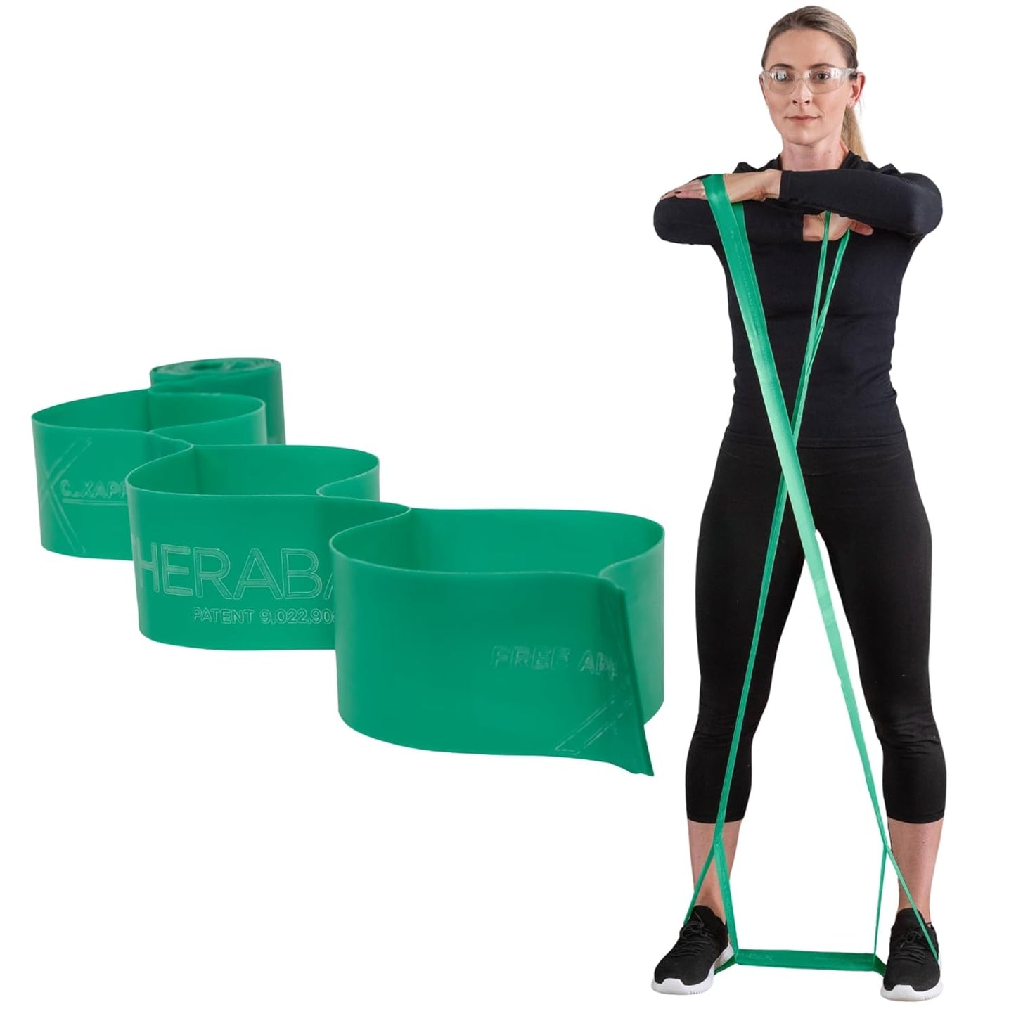 TheraBand CLX Resistance Band - 5-Foot Heavy Green Non-Latex Elastic Band for Exercise & Rehab