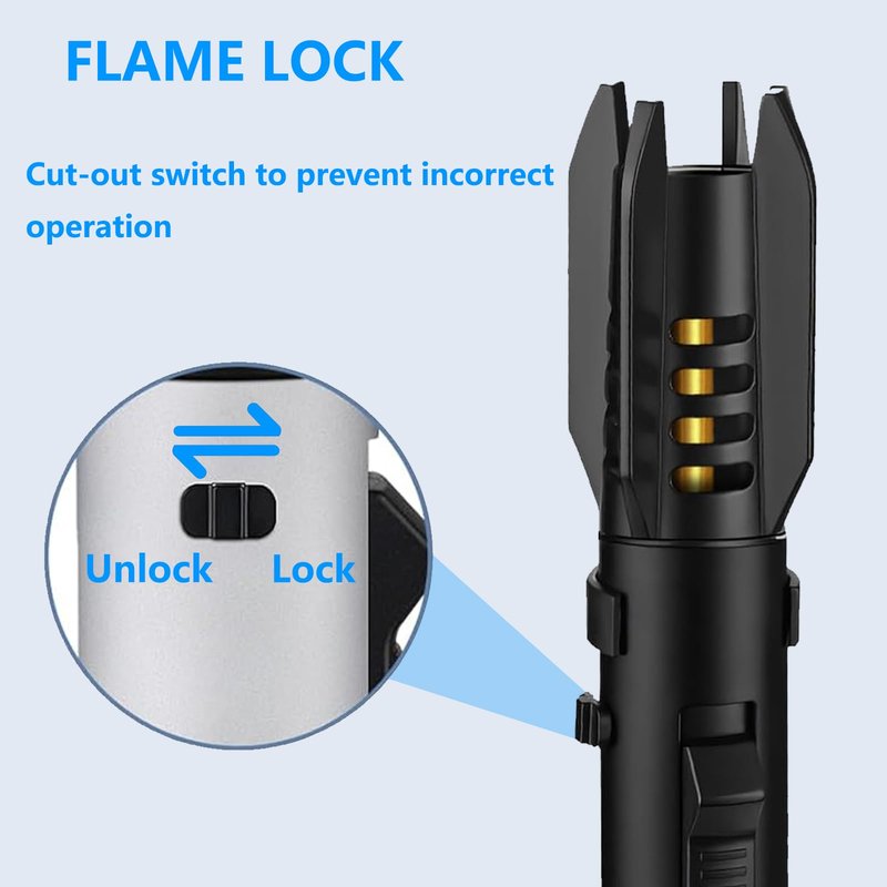 Torch Lighter 2 Pack Red+Blue Straight Flame Long Torch Lighter Bright Fire Butane Refillable Windproof with Flame Adjustable and Safety Lock for Camping Candles Cooking Outdoor Gift, 8"(Without Fuel)