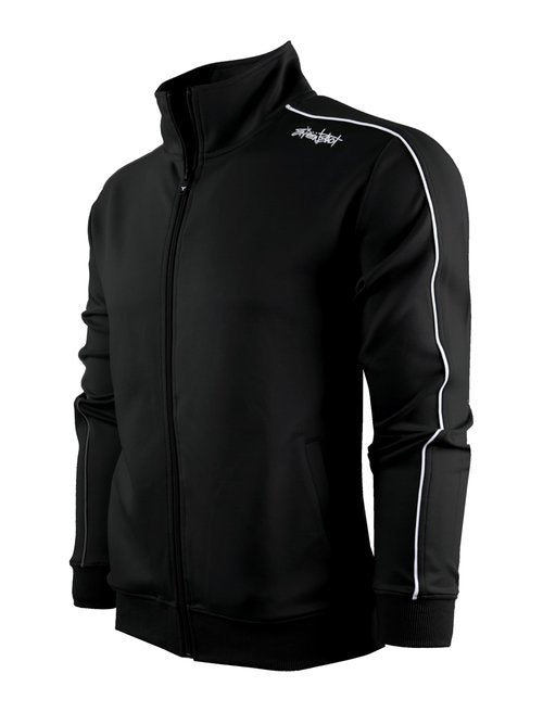 SCREENSHOT-S51703 Mens Hip Hop Premium Stack Fit Comfort Track Jacket - Athletic Sport Fitness Fashion Urban Lifestyle Streetwear Top-Black/White-Xlarge