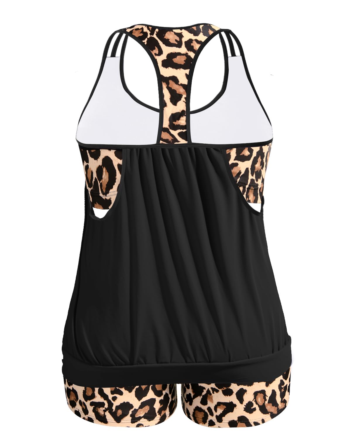 Womens Plus Size Tankini Swimsuit Two Piece Tummy Control Bathing Suit