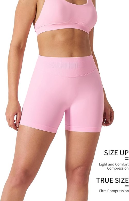 Kepblom High-Waisted Butt-Lifting Gym Shorts for Women - Seamless Spandex Yoga & Biker Shorts