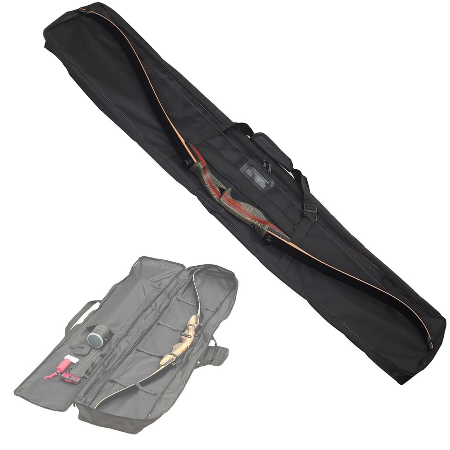 FENJANER Archery Bow Case Recurve Bow Bag Traditional Longbow Bag Lengthen Backpack for Outdoor Shooting Practice (68 inch)