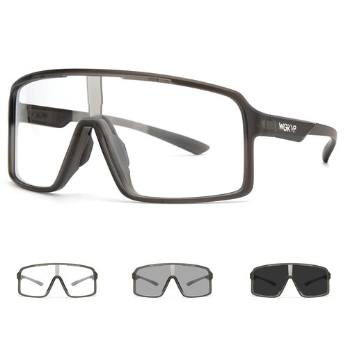WGKVP Sports Sunglasses for Men, Photochromic Cycling Glasses Women Running, UV400 Protection
