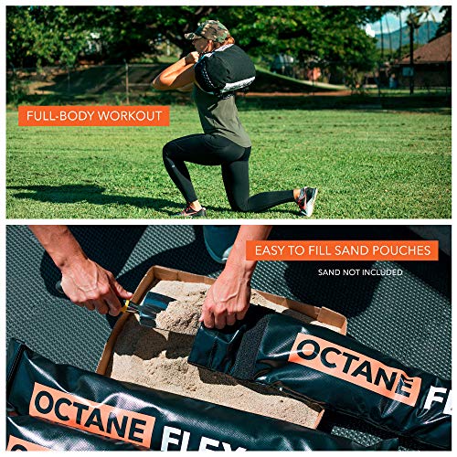 Adjustable Fitness Sandbags - 75lb Home Workout Set with Filler Bags & Exercise Poster