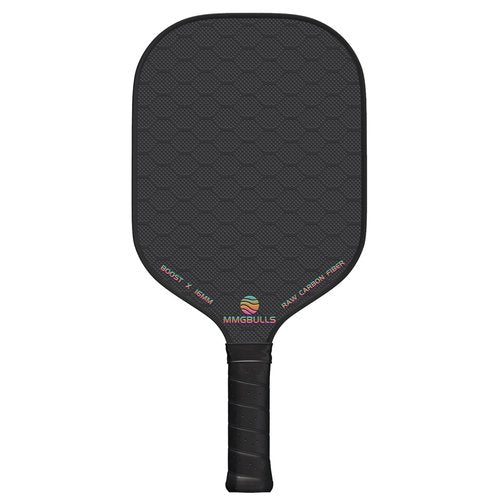 MMGBULLS Boost X Pickleball Paddle, Raw Carbon Fiber, 16mm Honeycomb Core, Foam Injected Walls, Ergonomic Comfort Grip for Durable & Lightweight