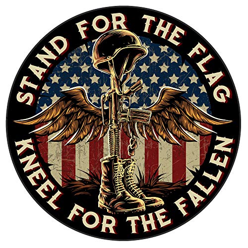 7-Inch Battlefield Cross Patriotic Decal Sticker - Variation 1