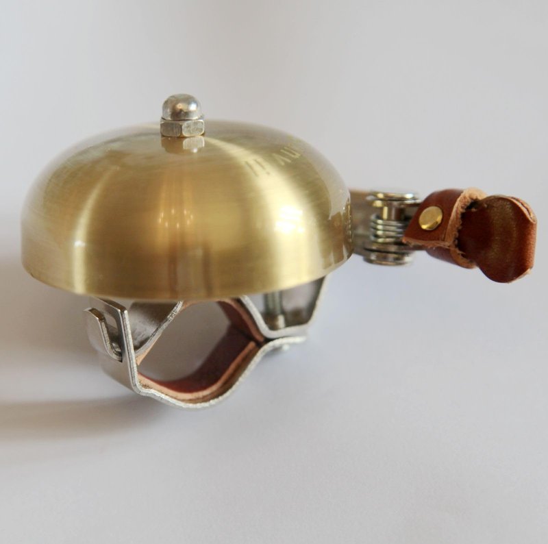 Sunviil Bike Bell Brass Bicycle Bell Produces a Clear resonant Sound, with Leather Finger Protection, Suitable for Handle 22.2-31.8mm City Bike Cruiser Road Bike Mountain Bike