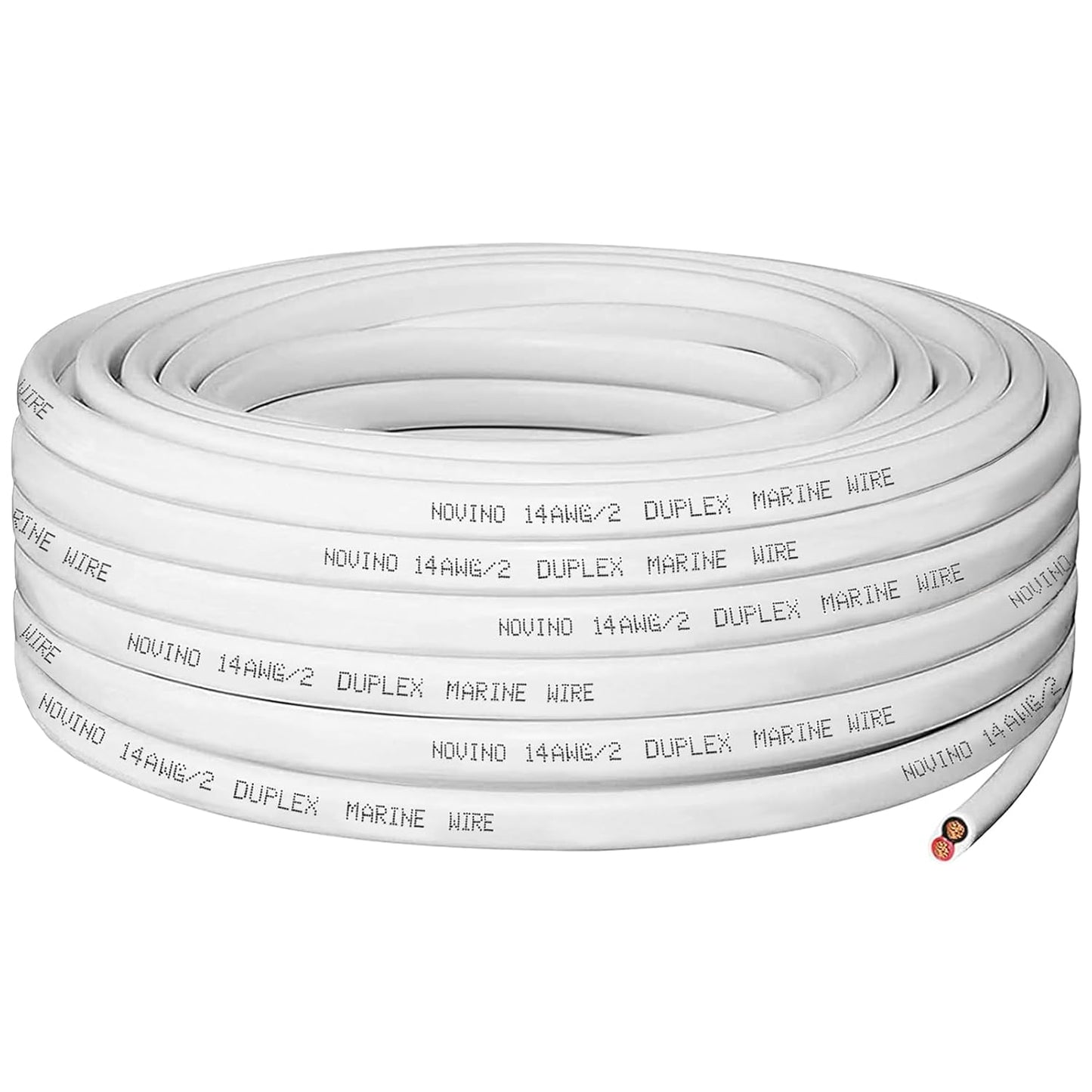 Skiennix 14 Gauge Marine Wire - 100ft Tinned Copper Duplex Cable for Boats, RVs & Solar Applications