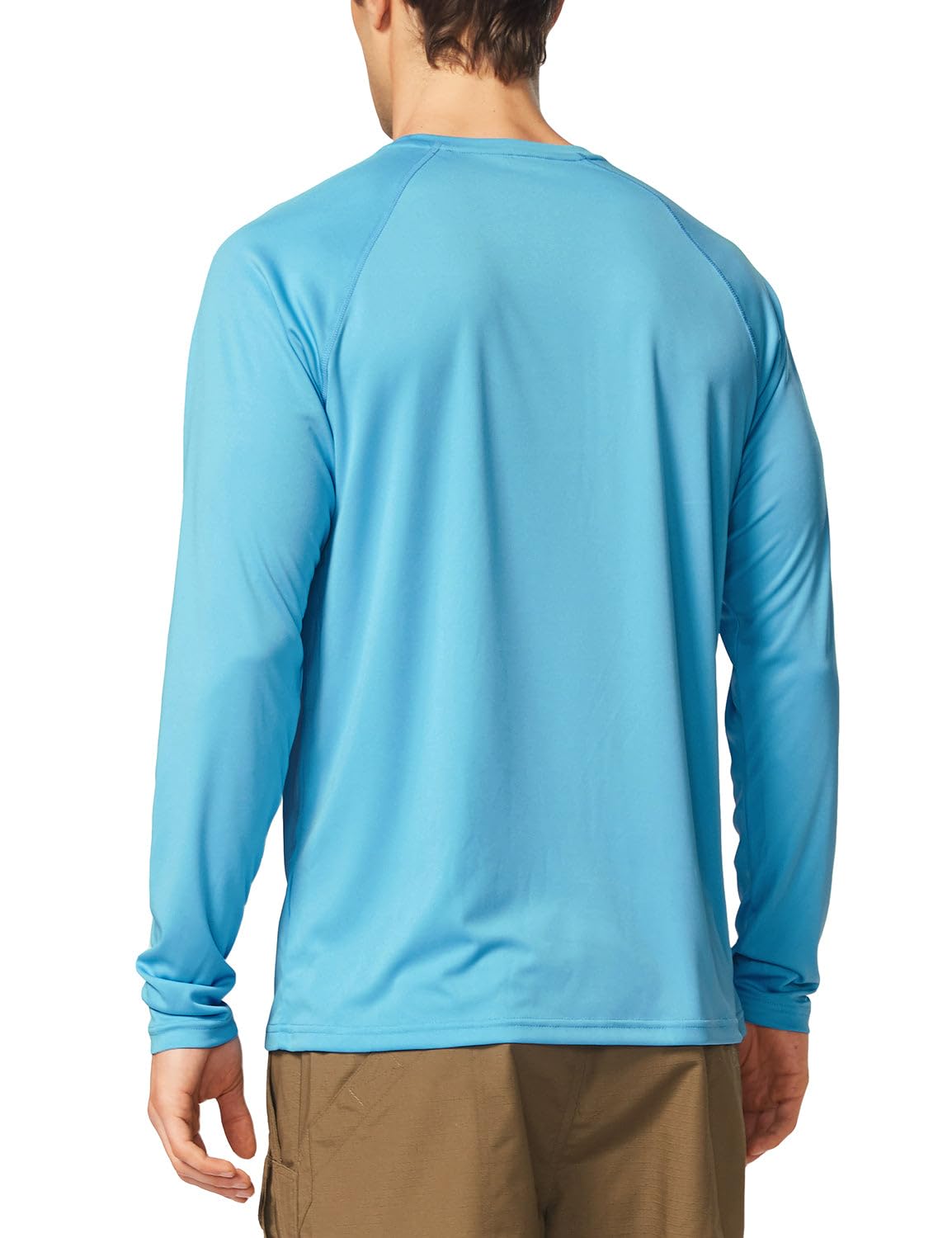 baleaf Mens UPF 50+ Sun Protection Shirts Long Sleeve Rash Guard, Quick Dry 4-Way Stretch for Fishing Swimming Surfing 01-Blue 3XL