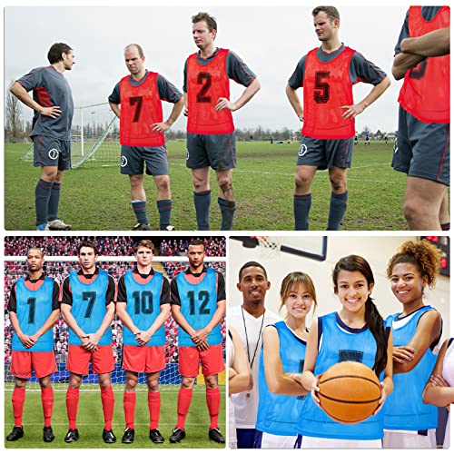 24 Pack Nylon Mesh Practice Vests for Team Sports Training
