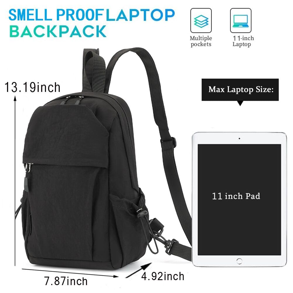 FEDESERN Carbon Lined Backpack,Waterproof Zipper Sling Backpack,Travel Chest Shoulder Bag,Lightweight Unisex Crossbody Casual Daypack for Men & Women (Black)