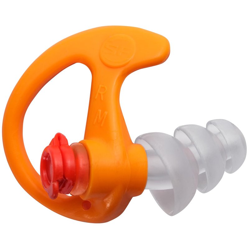 SureFire EP4 Sonic Defenders Plus filtered Earplugs, triple flanged design, reusable, Orange, Medium