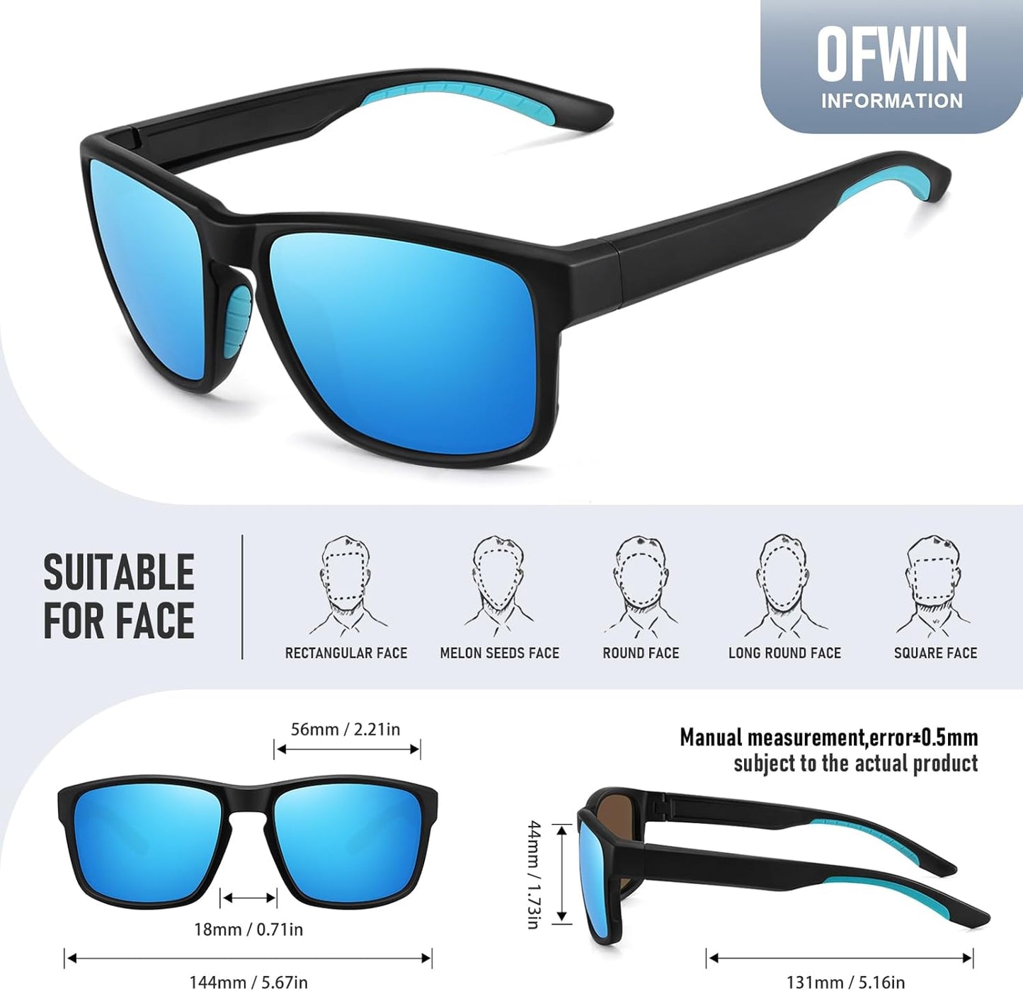 Skiennix Sports Polarized Sunglasses - UV Protection & Unbreakable Design | Ideal for Driving, Running, Fishing, Hiking