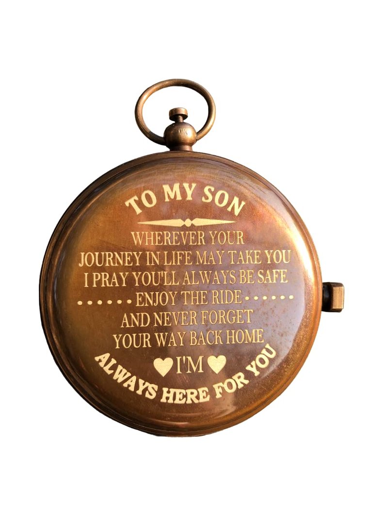 Personalized Compass, Gift for Husband, Son, to My Man, to My Fiancé, Dad, Boyfriend, for Customized Working Compass (to My Son)