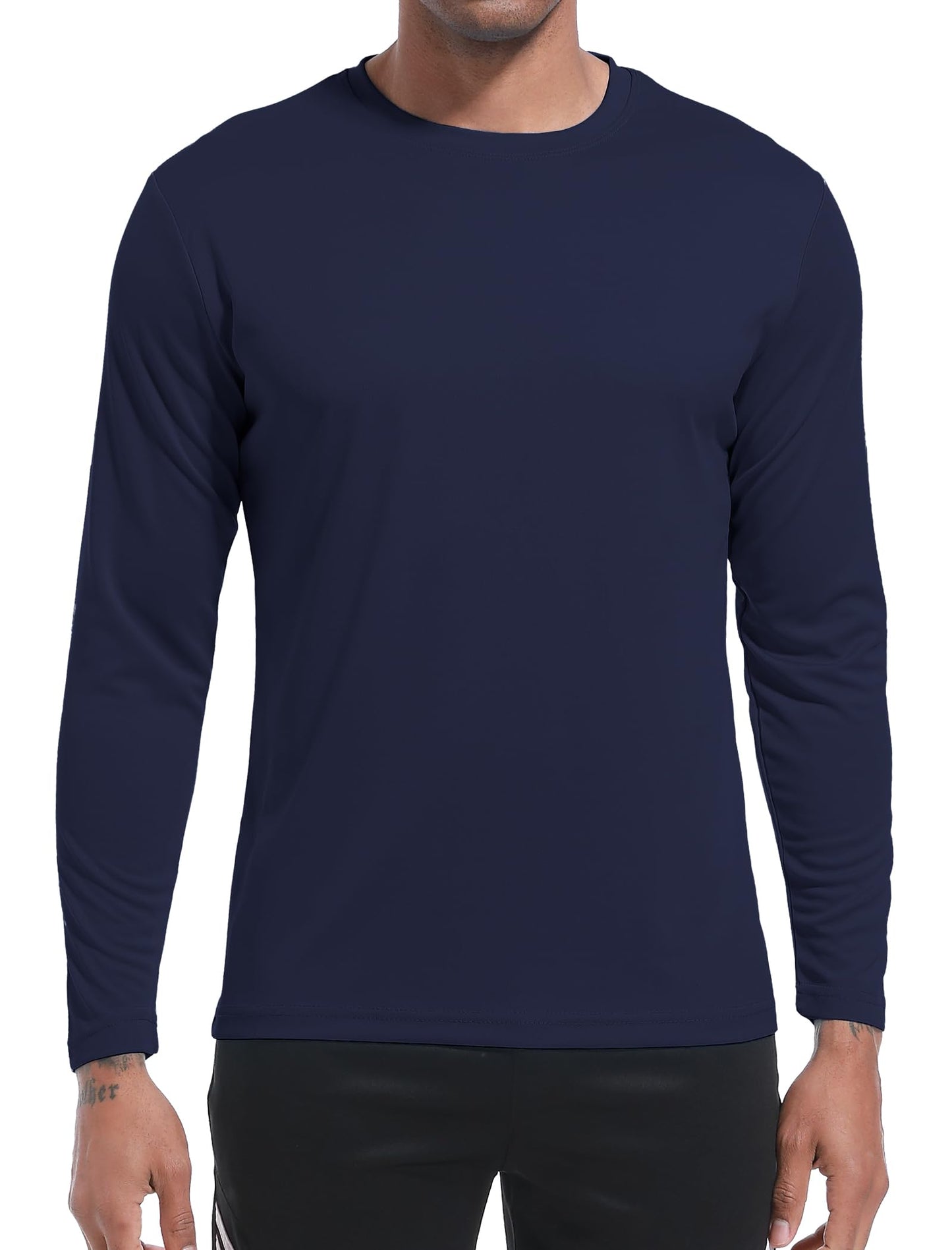 OYGSieg 6 Pack Long Shirts for Men Quick Dry Sun Protection Tee Shirts S