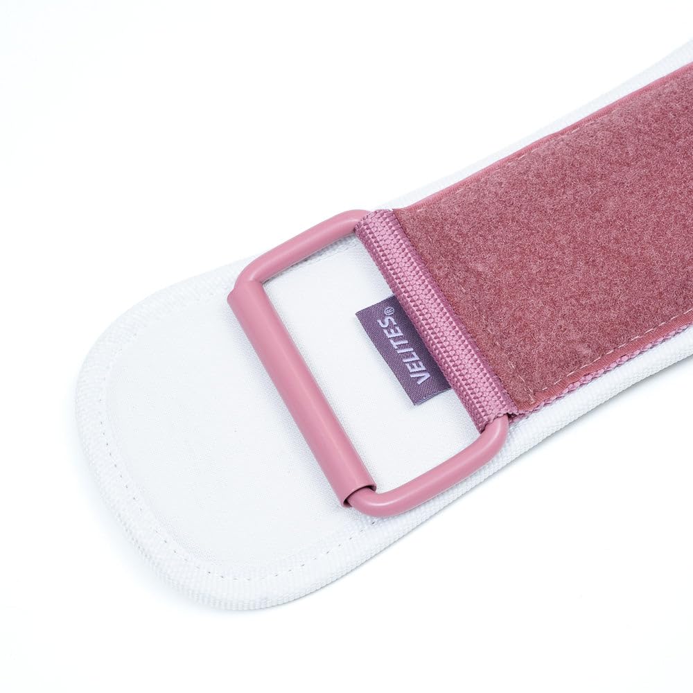 Velites - Weightlifting Lumbar Support Belt - Pink M - Official of the Royal Spanish Weightlifting Federation - Extra-adherent Velcro - For Deadlifts, Squats, Snatches and Cleans