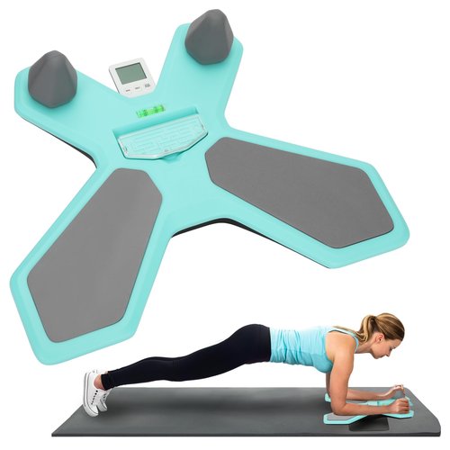 Balance Board for Core Trainer, Plank Board for 360° Tilt & Twist Design, Multi-Functional Handles, Phone Holder & Maze Game, Elbow Pad, Fluorescent Green