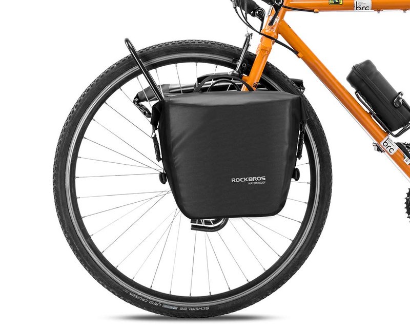 ROCKBROS Front Roller Panniers Bag Front Rack Bike Bag Sturdy Shelf Package with Carrying Handle & Free Shoulder Strap for Touring Picnic Commuting 1 Pair