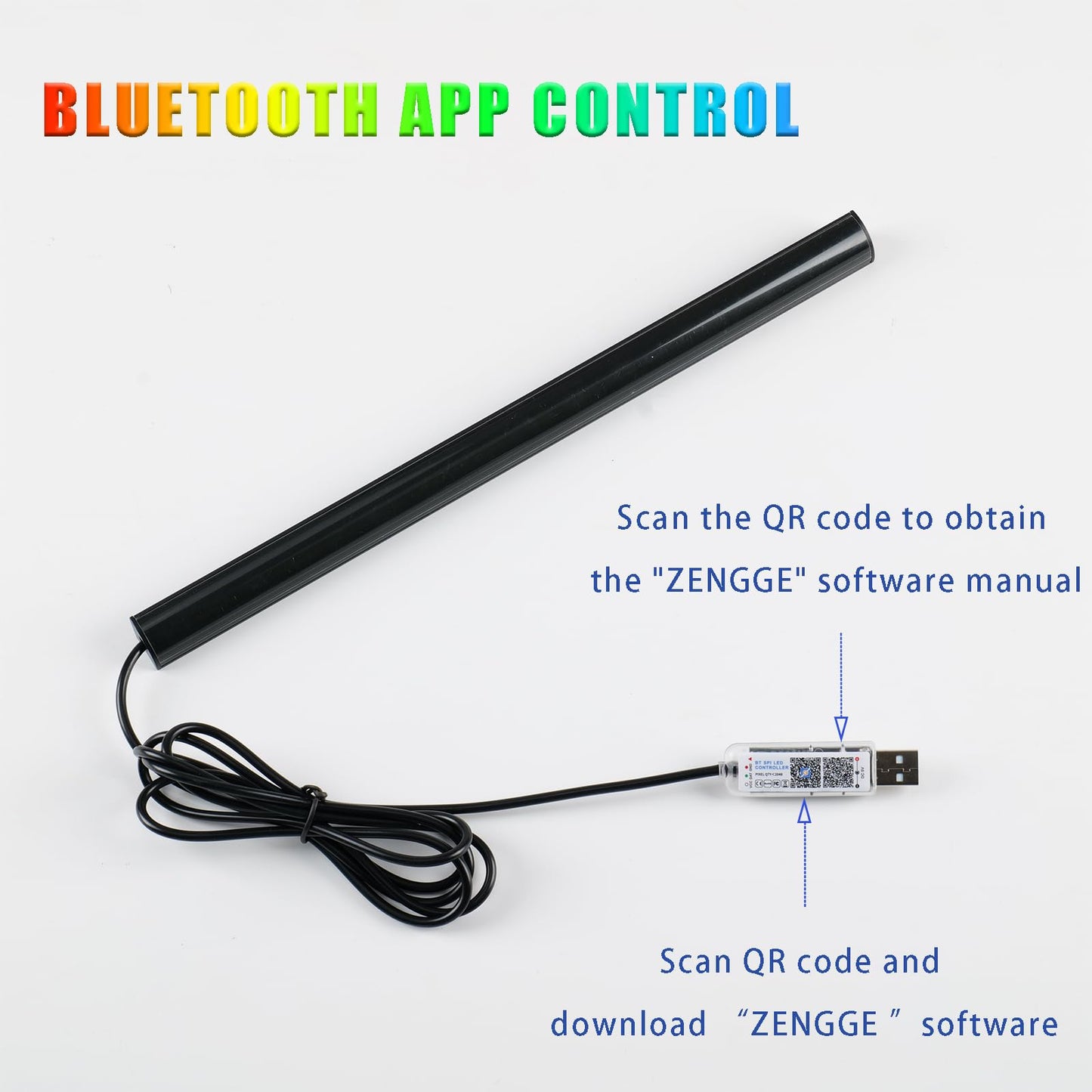 Generic RGB LED Monitor Light Bar, USB Powered, RGB Mode Change Controller, Gaming Atmosphere Light, Under The Table, Computer Accessories, Room, Hand Display