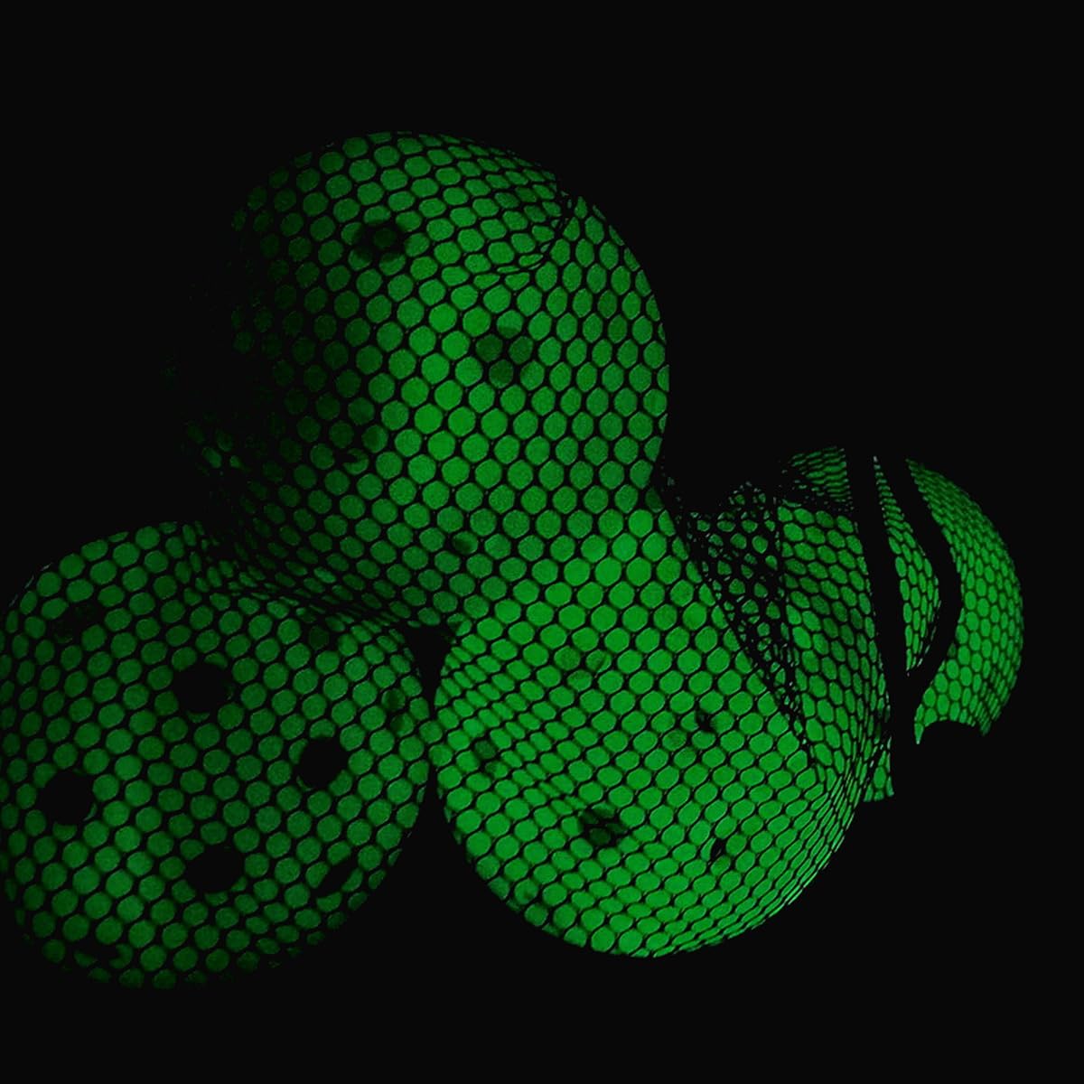 Aolowewin Bucket Toss Golf Balls, Yard Toss Games Balls, Pickleball Ball, Glow in The Dark, Fluorescence Fluorescent Glow, Play at Night and Day, 4-Pack with Mesh Bag