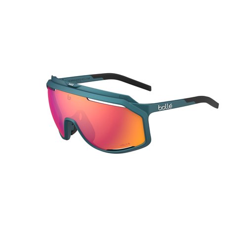 Bollé - CHRONOSHIELD, Creator Teal Metallic, Volt+ Ruby Polarized, Medium, Sunglasses, Unisex, Adult