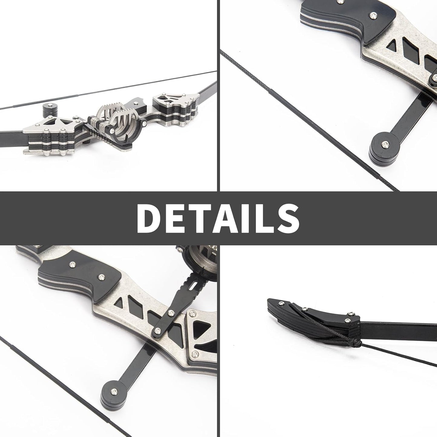 Skiennix Mini Compound Bow Set - 5.9"/7.2"/18.7" Archery Bow with Arrows for Hunting & Shooting Fun