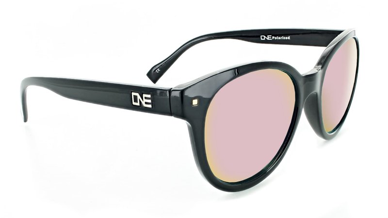 Optic Nerve - 2022 Premium & Affordable Polarized Wayfarer Sunglasses for Women, Hotplate Edition with Shiny Black Frame/Smoke/Rose Gold Mirror Lens