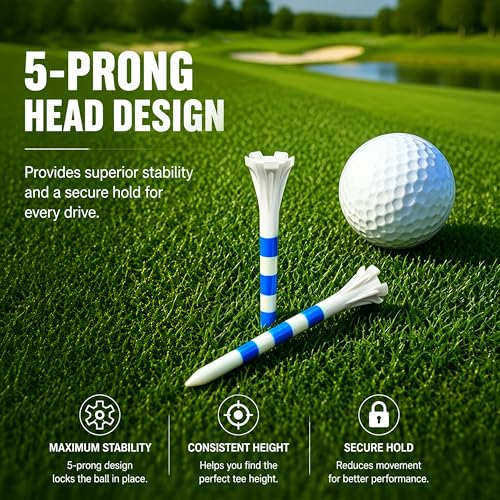 Professional Golf Tees Assorted Pack - 170 Count, 3 Sizes