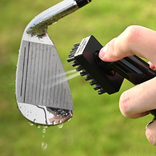 HKACTGO Golf Club Cleaner Brush with Spray Bottle, Holds 5 oz Water Portable Golf Cleaning Tool Gadgets and Groove Cleaner Kits That,Greener