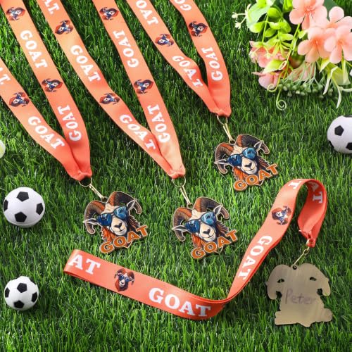 Goat Medals Bulk - 12 Pcs 2.56" Sport Winner Trophies with Neck Ribbons