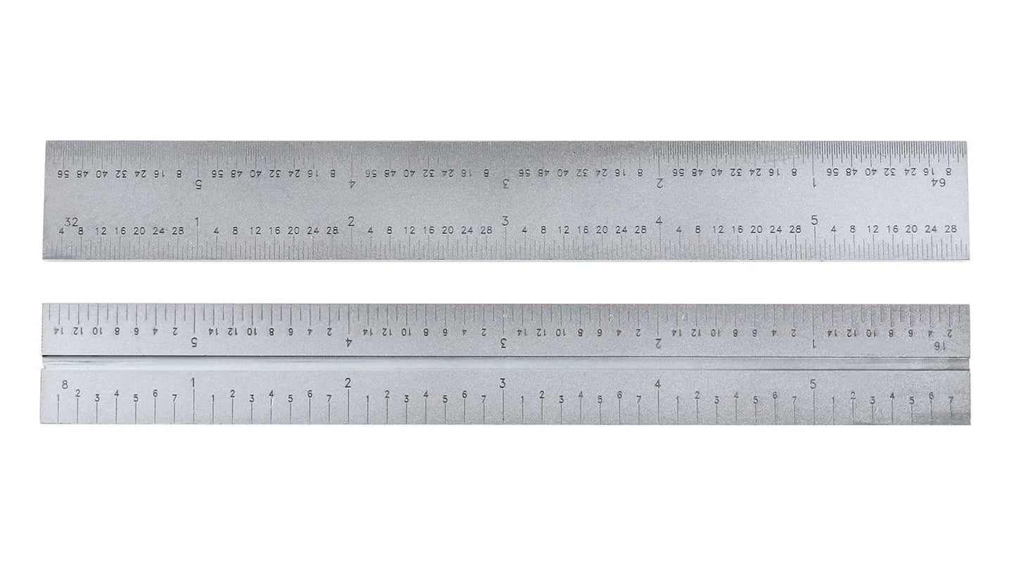 Accusize Industrial Tools 6'' 3 Pc Combination Square Ruler Set Protractor Satin, 4-R Graduation, 0000-8100
