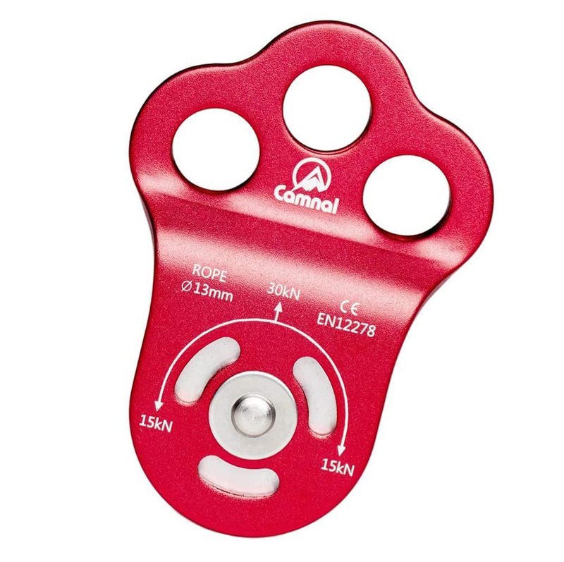 AXUYU Climbing Pulley 30KN Three Holes Ball Bearing Single Pulley Rock Climbing Pulley for 13mm Rope Hauling, Rock Climbing, Rescue Applications, Zipline Sports Etc