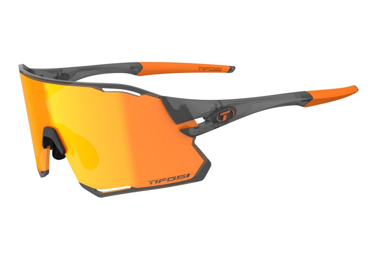 Tifosi Rail Race Cycling Sunglasses Men & Women Interchange Lens Options- Ideal For Cycling, Road, Gravel, MTB & Baseball (Satin Vapor (Clarion Orange/Clear))
