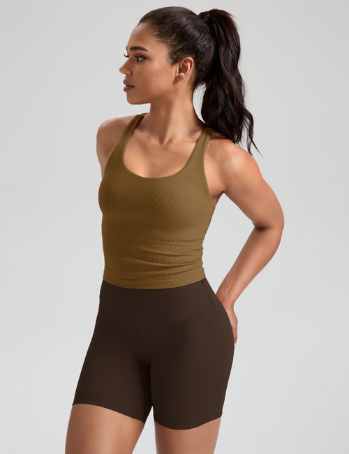 HeyNuts Zeal Bras | Longline Ribbed Sports Bra with Crisscross Back & Removable Pads | A-D Cups
