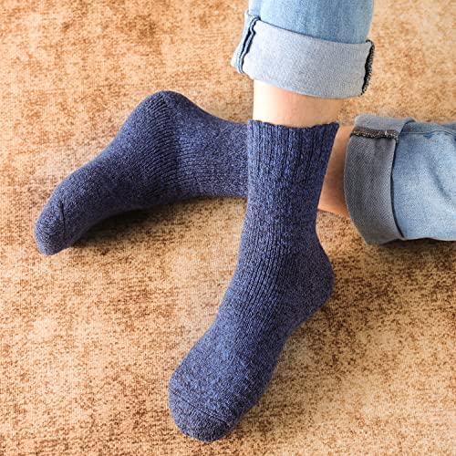 Thick Wool Socks for Women - 5 Pairs Cozy Hiking Crew Socks