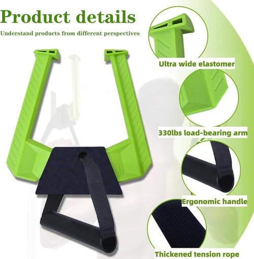 Portable Pull Up Bar - Adjustable Doorway Home Gym with 330lbs Capacity - No Screw Installation for Workout Anywhere - Lightweight Travel Fitness Equipment，green