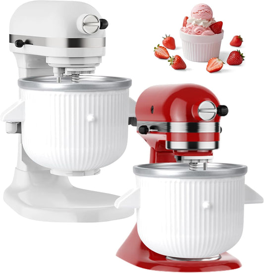 Ice Cream Maker Attachment for KitchenAid Mixer - 2-Quart Gelato & Sorbet Maker, Fits 4.5-7Qt Models
