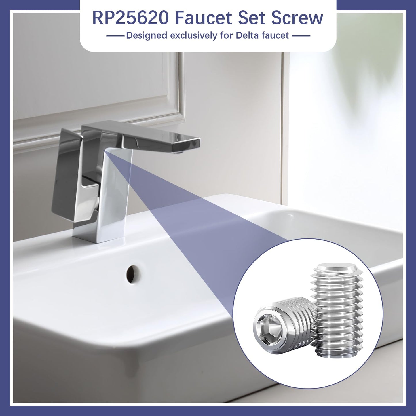 4 PCS Delta Set Screw for Towel Rack, Shower Handle Screws Replacement, Shower Door Parts, Faucet Handle Set Screws, Replacement Screws for Delta 10-32 x 1/2 inch