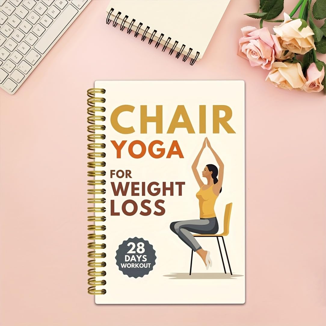 28-Day Yoga Weight Loss Plan & Fitness Journal - Daily Workout Log with Yoga Routines and Progress Tracker, 5.5"x8.3" Compact Book