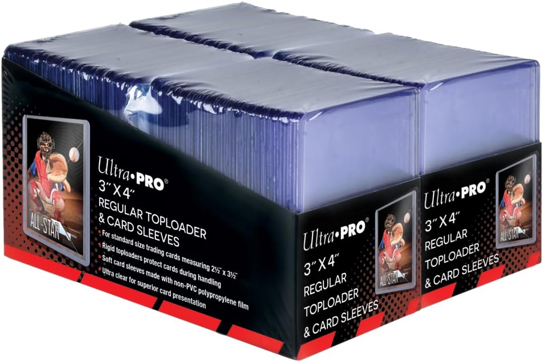 Ultra PRO Clear Regular Toploaders - 3" x 4" Trading Card Protectors Bundle | 200 Count