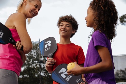 Champion Sports Wooden Pickleball Paddle: Rhino Edge Wood Pickleball Paddle - Indoor/Outdoor Pickle Ball Paddles - Red/Black Racket