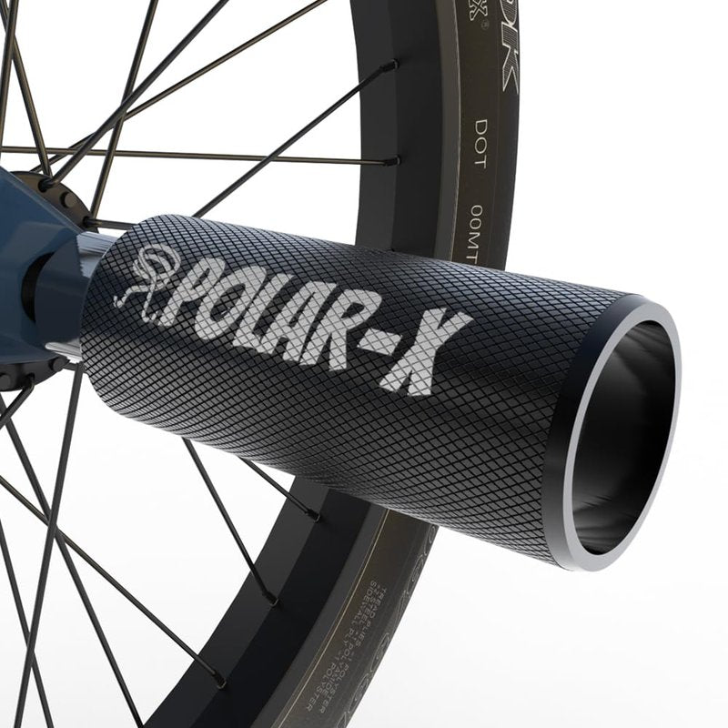 Volo Polar-X Bike Pegs BMX Accessories 3/8 Inch 1 Pair Solid Axles Rear Front Foot Resting Street Stunt Aluminum Alloy Non-Slip Light Weight Bicycle Kids Cycling Scooter (Black)
