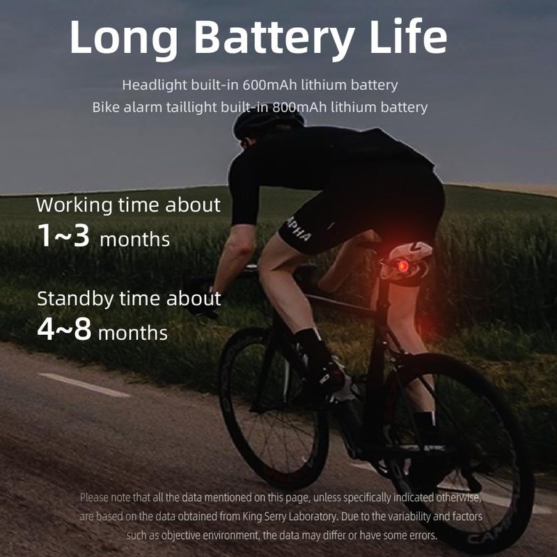 Smart Bike Tail Lights, Rechargeable Bike Lights for Night Riding, Waterproof IP66 Rear Bicycle Light Auto On/Off & Long Standby, Wireless Bicycle Taillights Waterproof IP66 Bike Accessories