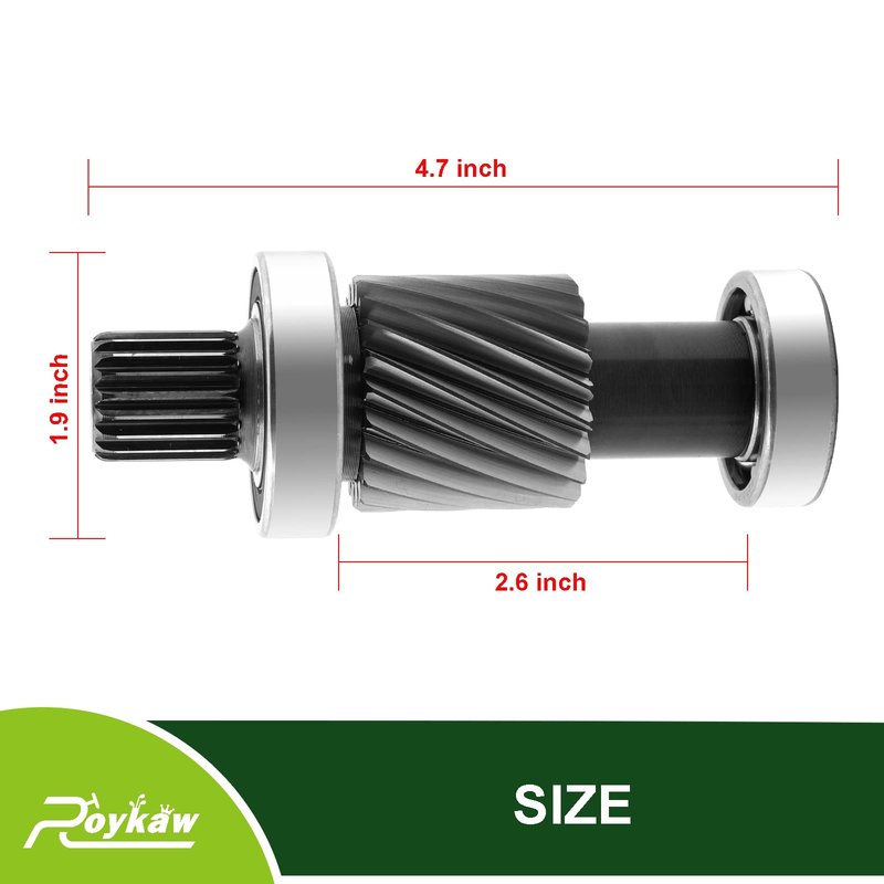 Roykaw Golf Cart Input Shaft Kit Compatible with EZGO Marathon 1988-1994 & TXT & Medalist 1994-up Electric Models, 19 Splines/21 Tooth, 1.5'' Diameter Gear, Replaces OEM # 26926-G01,28095-G01,612556