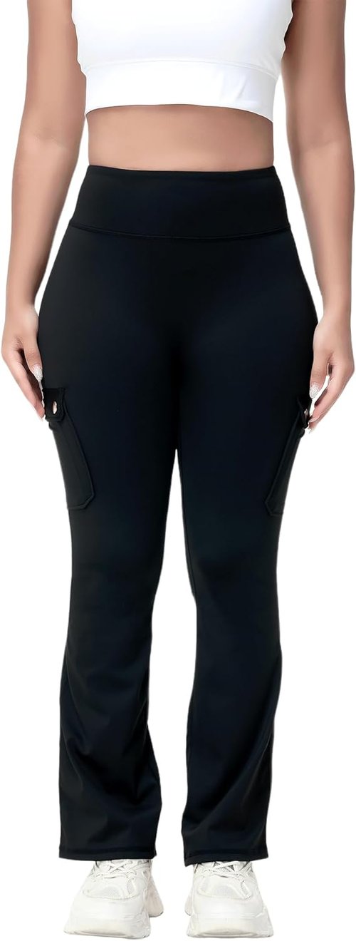 Madrirdma Cargo Leggings - High Waist Workout Pants with Pockets for Women | Flare Yoga Style