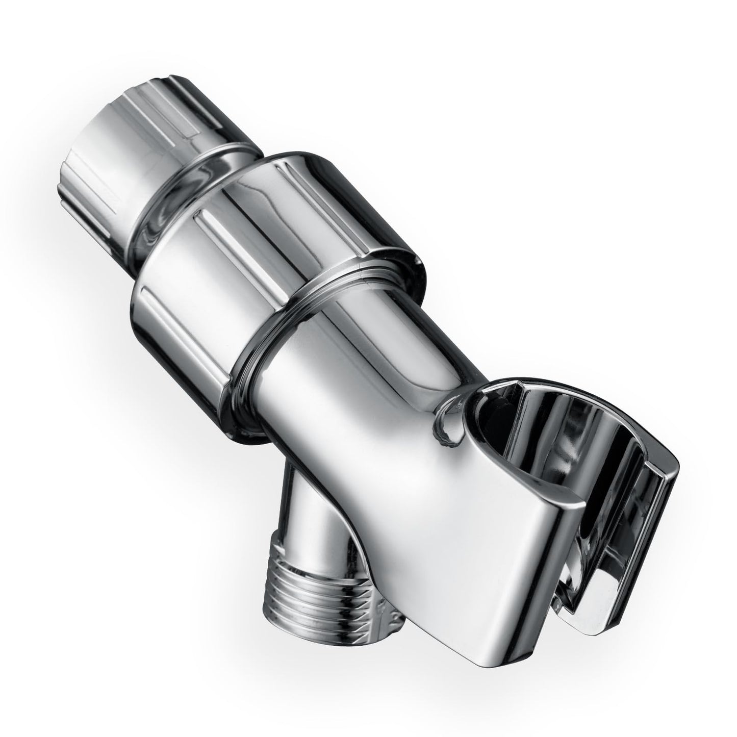 Adjustable Shower Head Holder for Handheld Shower Head Chrome Adjustable Shower Arm Mount for Connecting Shower Arm and Shower Hose, 1/2 Inch IPS Female Inlet and Male Outlet