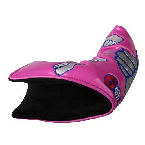 Sword &Shield sports Thumb PU Golf Putter Headcover for Blade Style Golf Club Head Cover with Magnetic Headcovers (Pink)