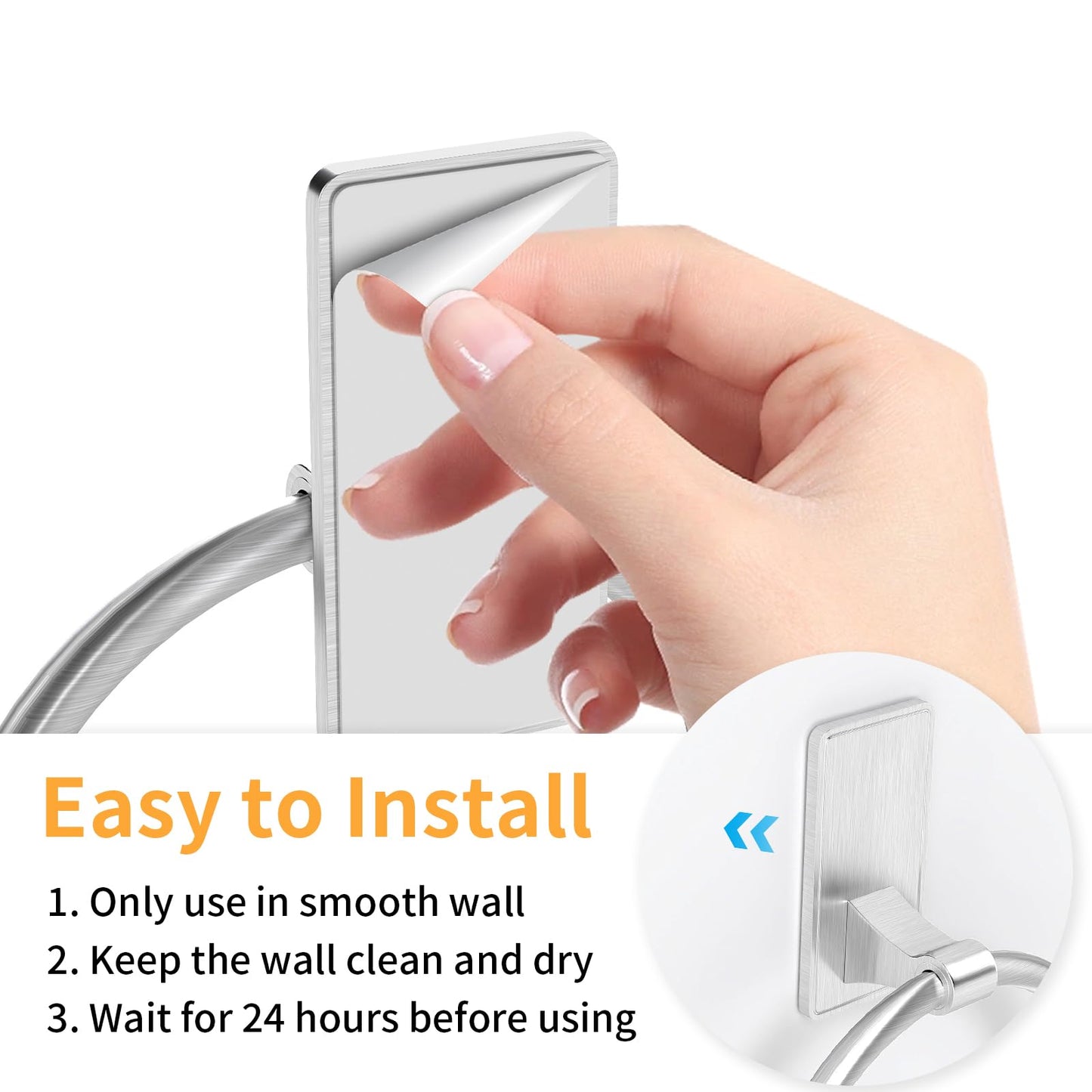 Towel Ring, SUS304 Hand Towel Holder for Bathroom，Adhesive Towel Holder Bathroom Towel Hanger for Bathroom, Kitchen, Brushed Nickel