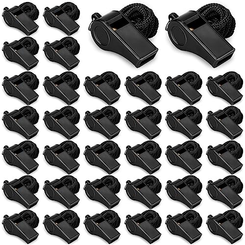 36PCS Loud Outdoor Sports Whistles with Lanyards - Referee, , Emergency Use
