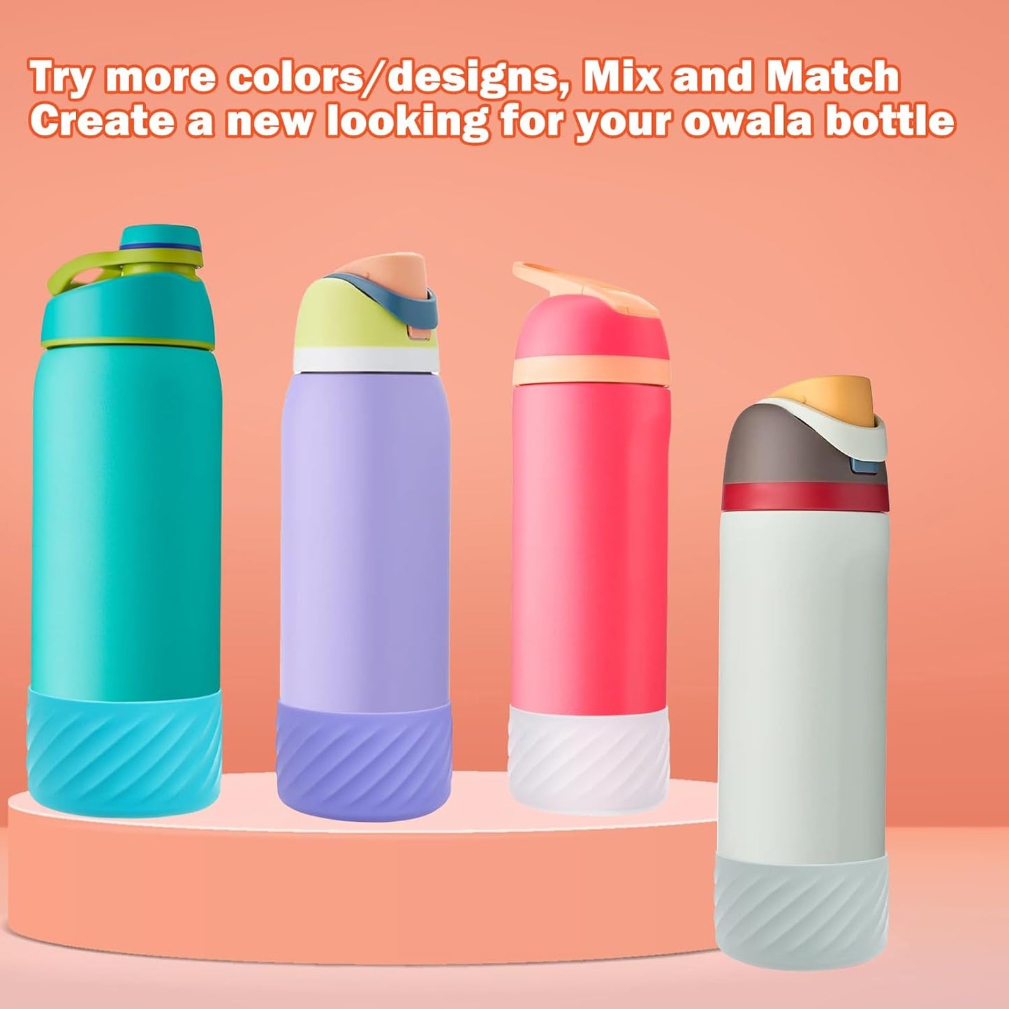 Owala Silicone Boot Base Sleeve - Protective Bottom Bumper for Water Bottle | 2-Pack, BPA-Free